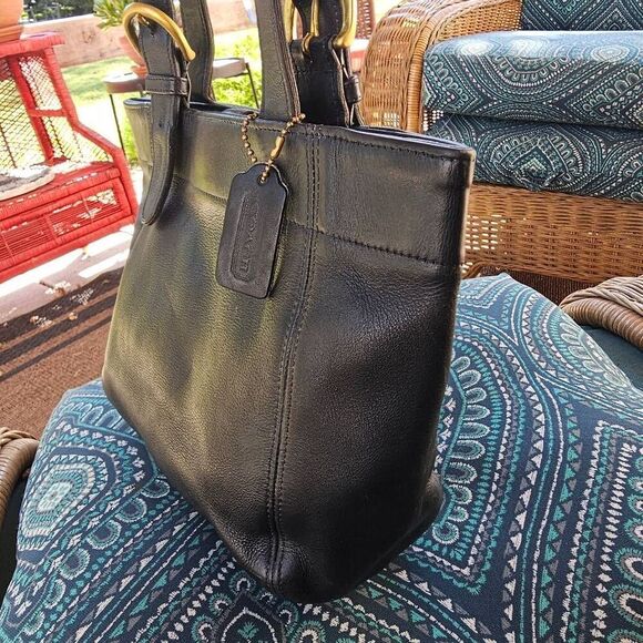 Vintage 90s Coach Classic Soho Black Leather Bag-Made in USA - Picture 7 of 16